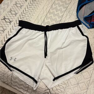Under Armour Women's Athletic Shorts in White and Black